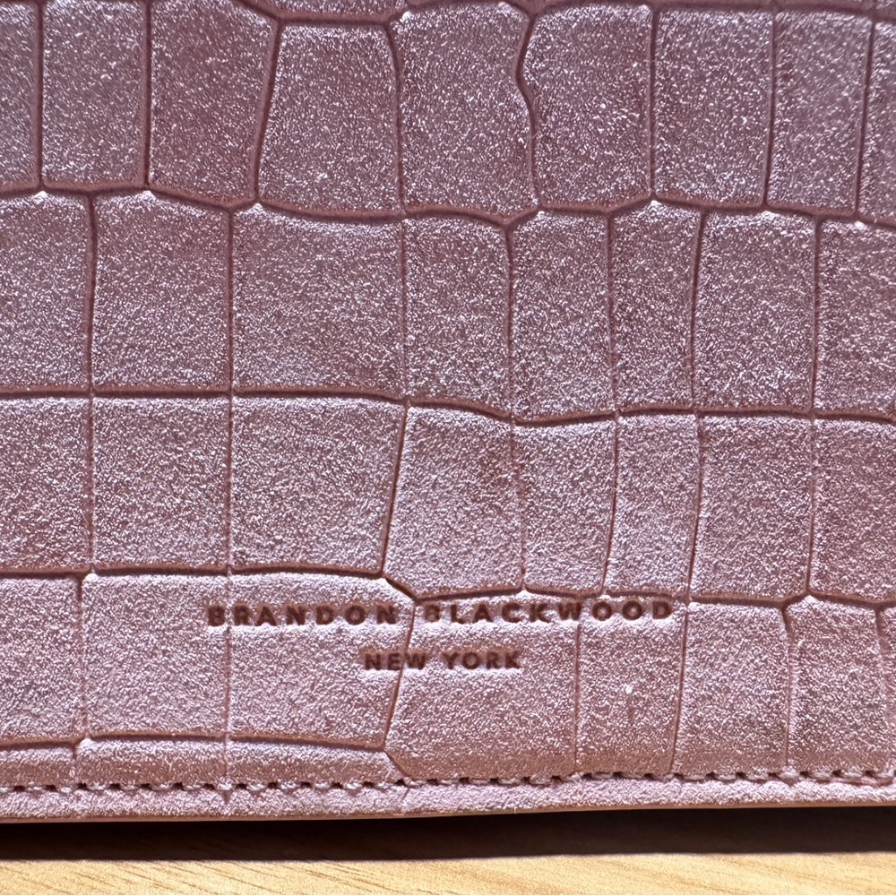 Brandon Blackwood Pink Croc-suede Bag - Picture 4 of 11